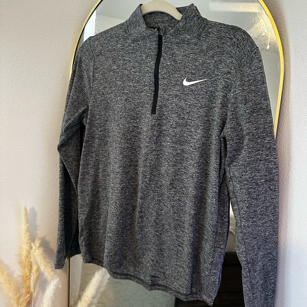 Nike Heathered Gray Quarter-Zip Top